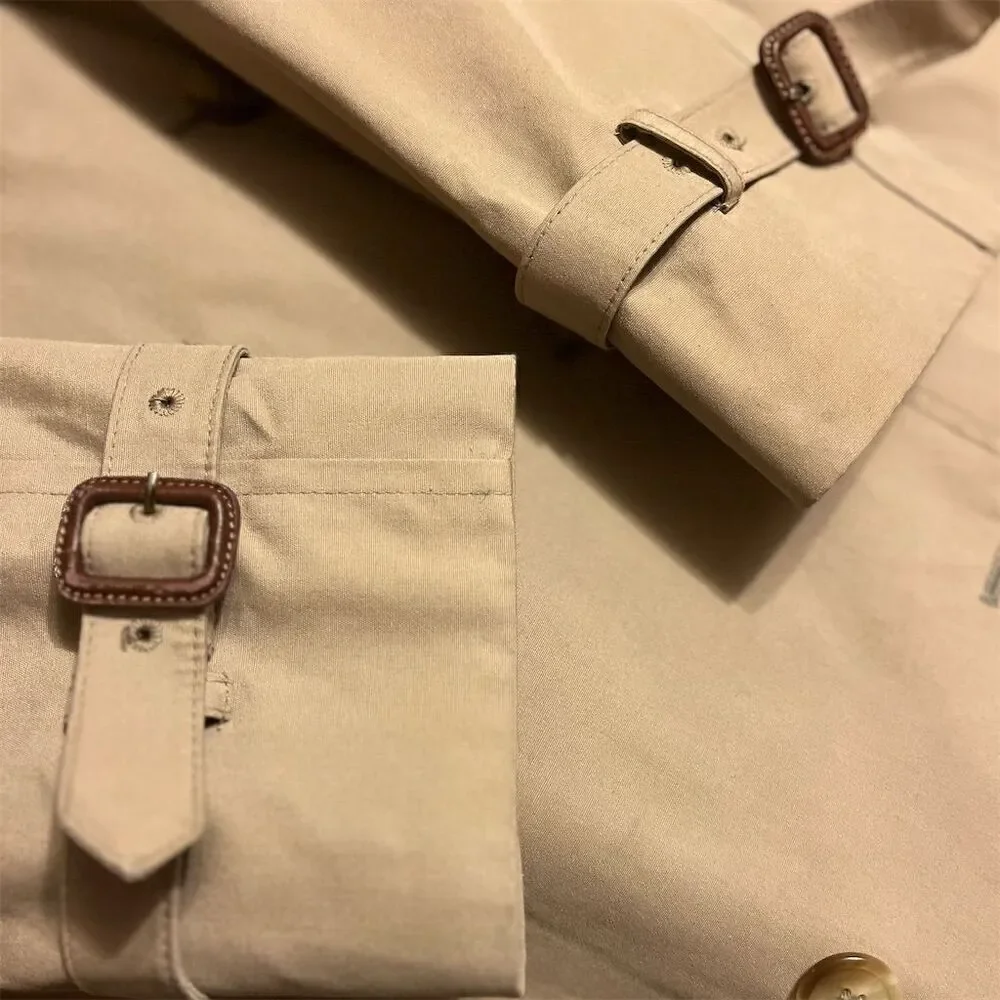 VTG Brooks Brothers women’s Beige Trench Coat Size M Double-Breasted Formal